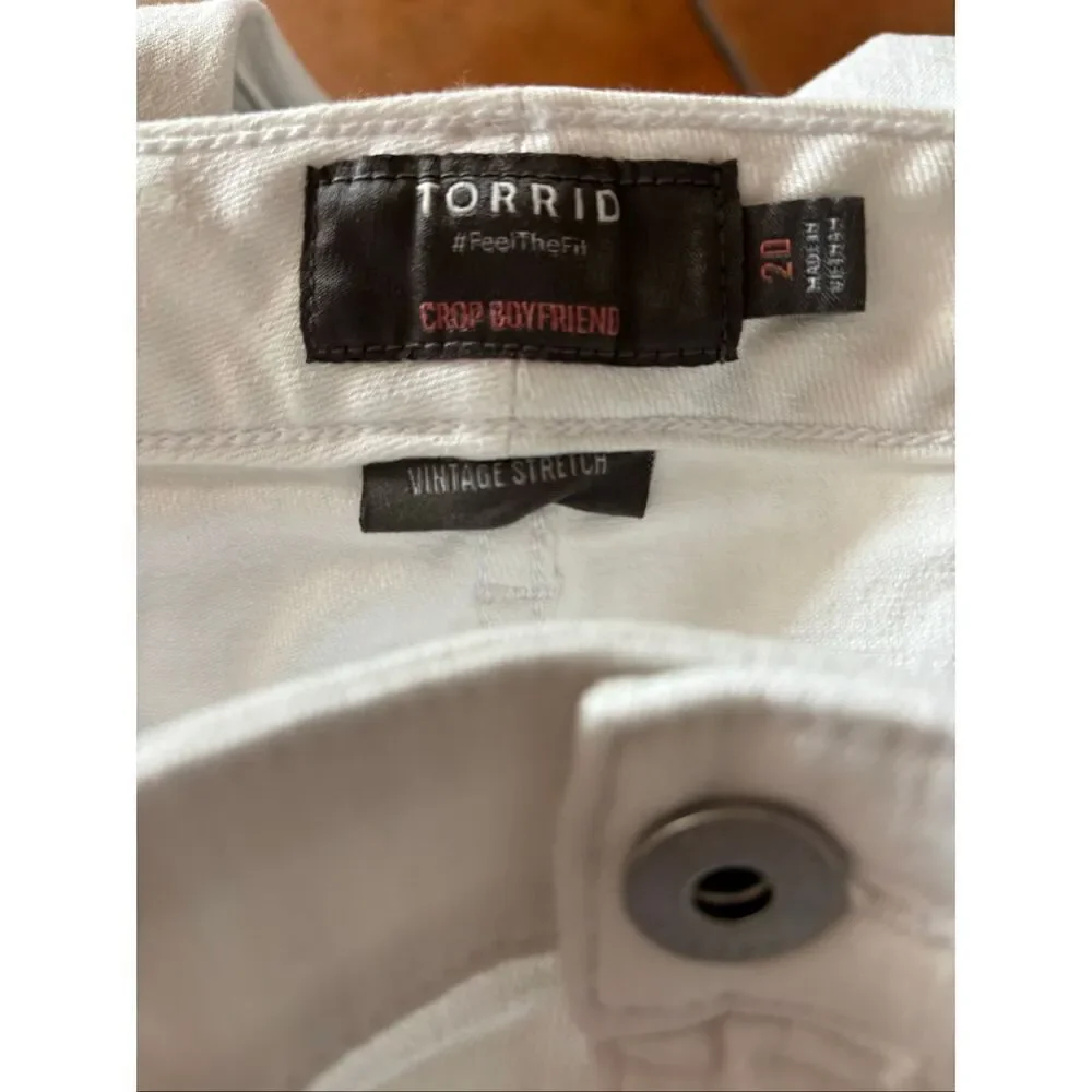 Torrid Distressed Crop Boyfriend Jeans